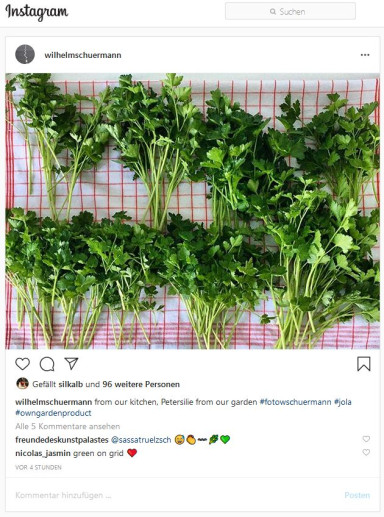 Coronabedingtes Biedermeier: Wilhelm Schürmann auf Instagram