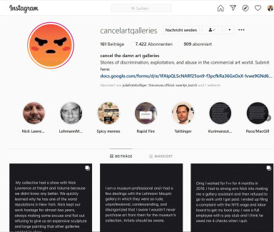 Internetpranger für den Kunstmarkt: cancelartgalleries