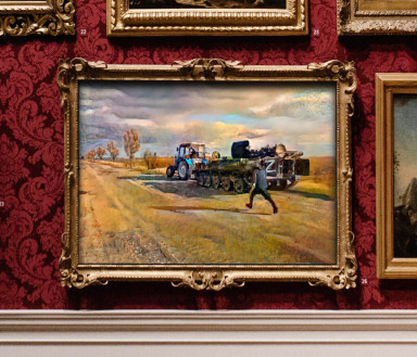 Simonas Šileika, Ukrainian Farmer Steals Russian Tank; frei via creativesforukraine.com