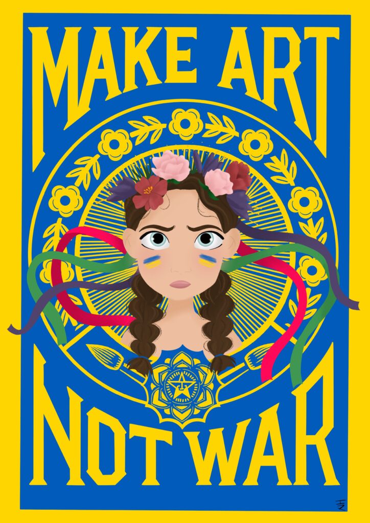 Emma Emma, Make art Not war; free via creativesforukraine.com
