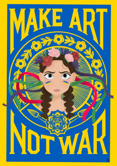 Emma Emma, Make art Not war; frei via creativesforukraine.com