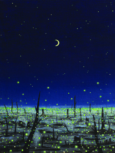 Eglė Ožalaitė, Fireflies in the burnt forest; frei via creativesforukraine.com